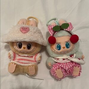 Bundle of 2 Labubu Have a Seat with Outfits, 100% Authentic, never used